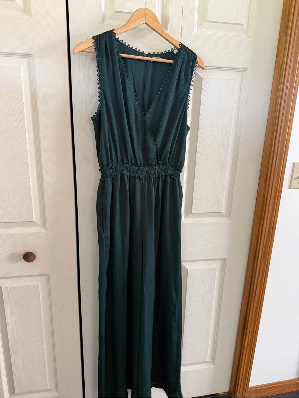 Max Studio Forest Green Sleeveless wide leg jumpsuit